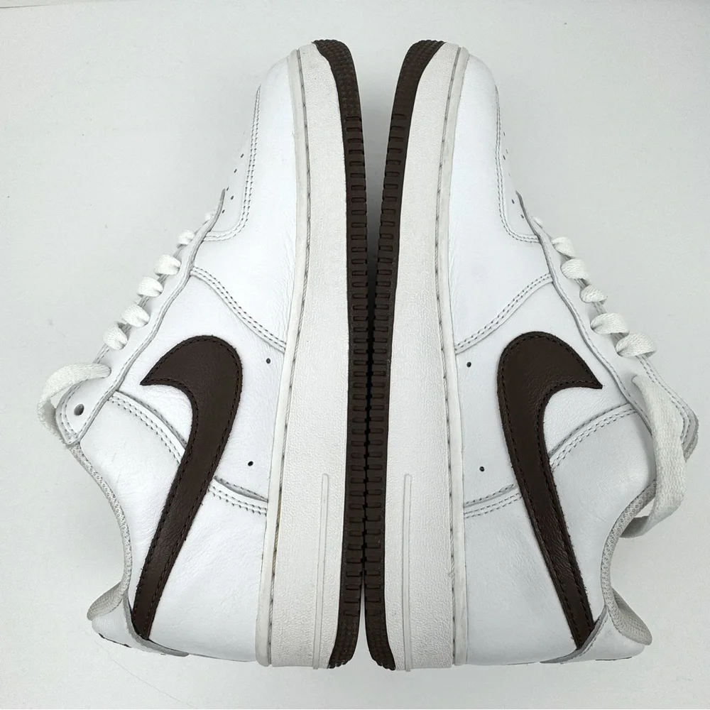 Nike Air Force 1 Low Anniversary Edition. White and Chocolate Brown. Mens size 9